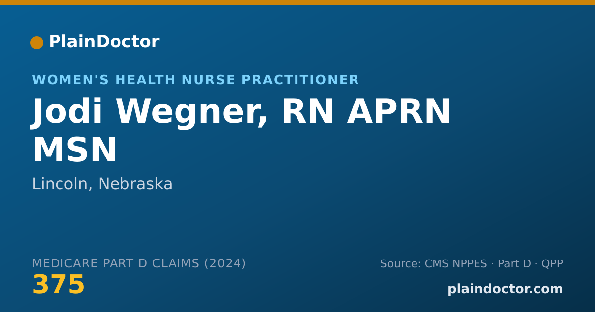Shareable card for Jodi Wegner, RN APRN MSN - Women's Health Nurse Practitioner, Lincoln, NE