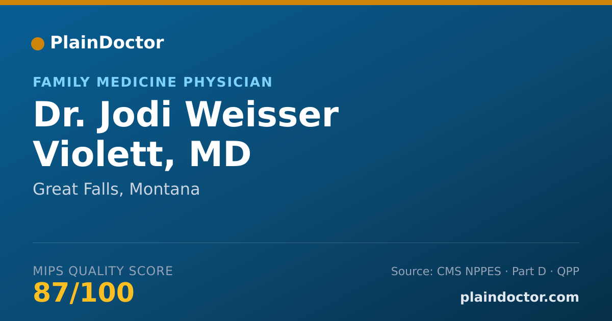 Shareable card for Jodi Weisser Violett, MD - Family Medicine Physician, Great Falls, MT