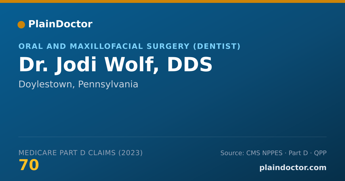 Shareable card for Jodi Wolf, DDS - Oral and Maxillofacial Surgery (Dentist), Doylestown, PA