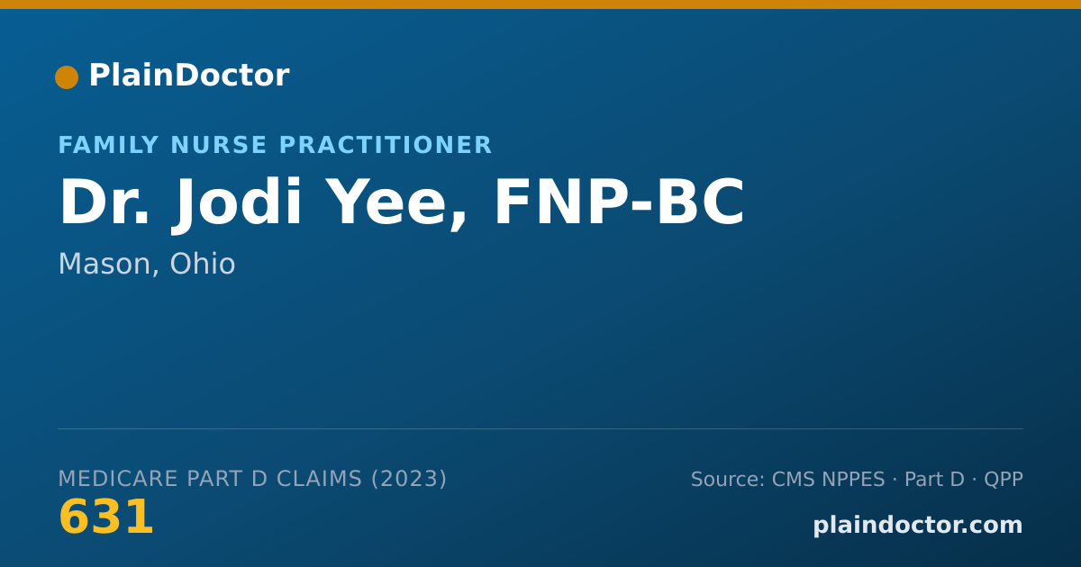 Shareable card for Jodi Yee, FNP-BC - Family Nurse Practitioner, Mason, OH