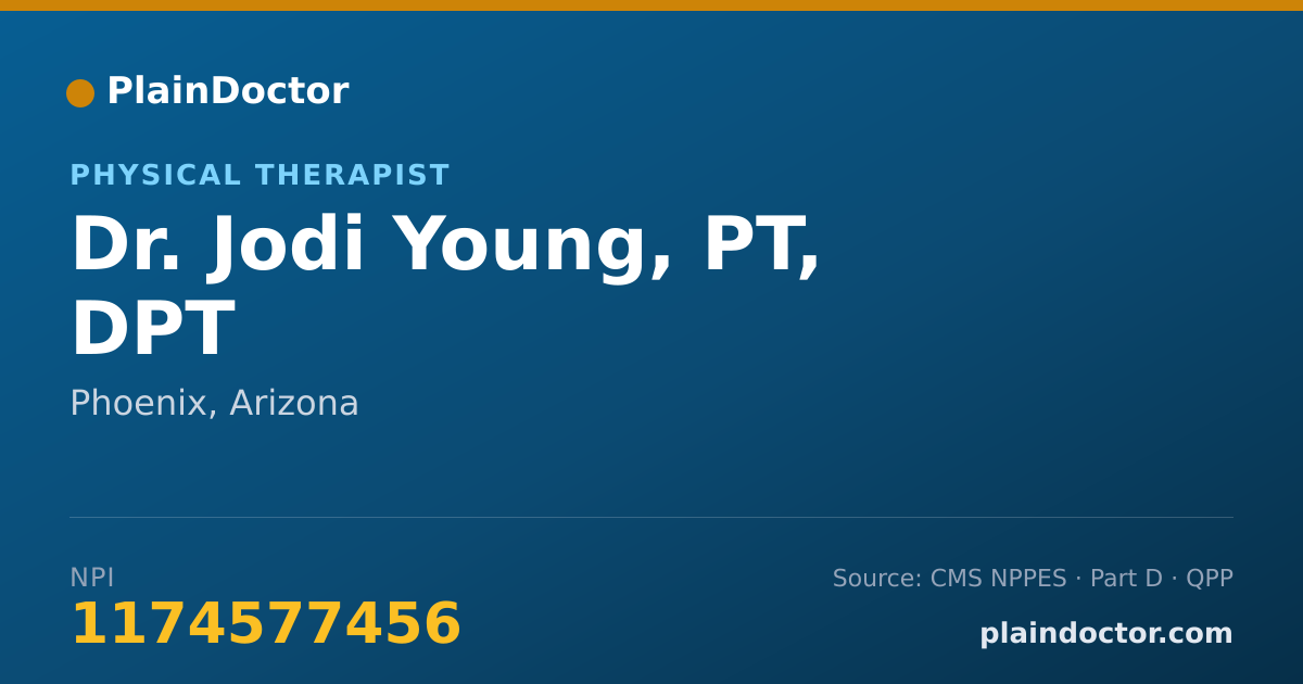 Shareable card for Jodi Young, PT, DPT - Physical Therapist, Phoenix, AZ