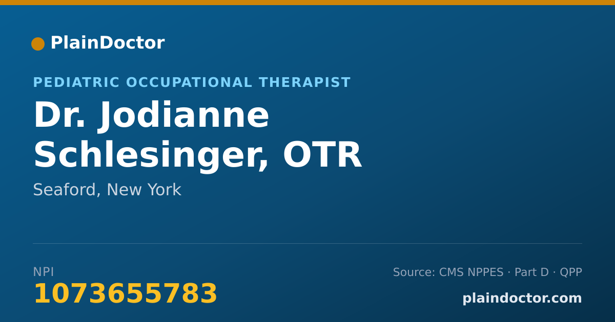 Shareable card for Jodianne Schlesinger, OTR - Pediatric Occupational Therapist, Seaford, NY
