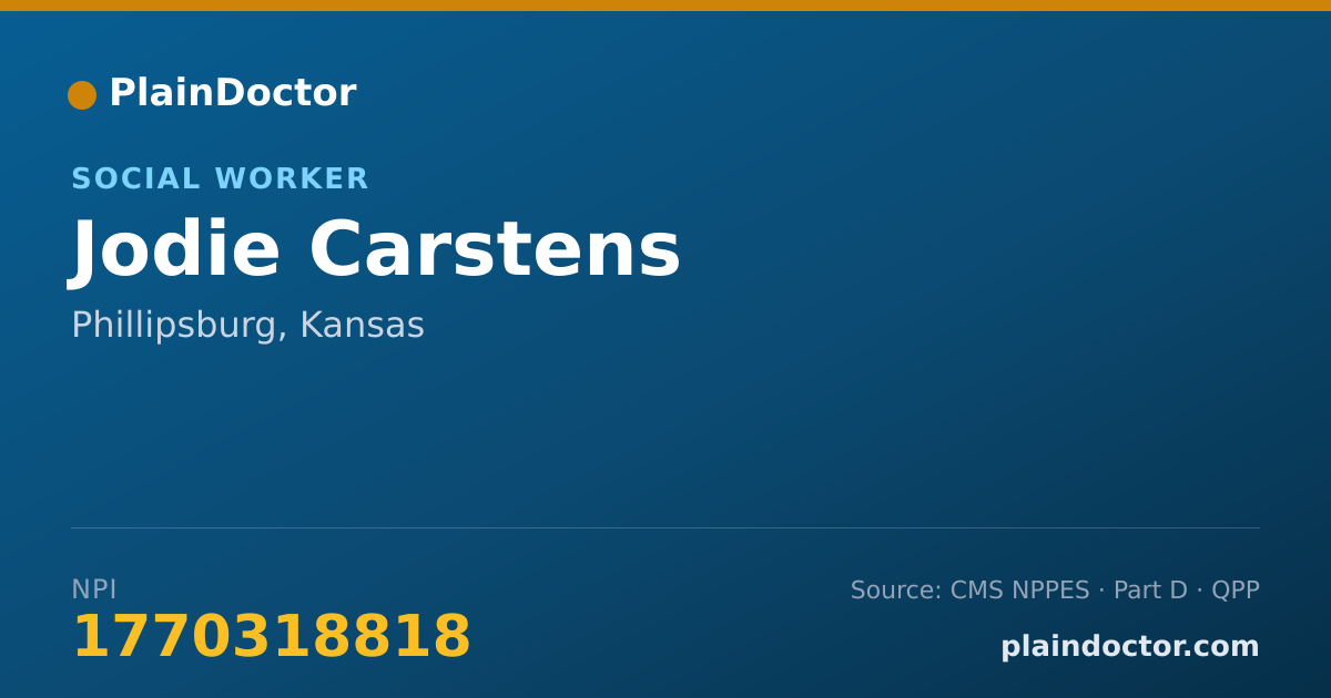 Shareable card for Jodie Carstens - Social Worker, Phillipsburg, KS