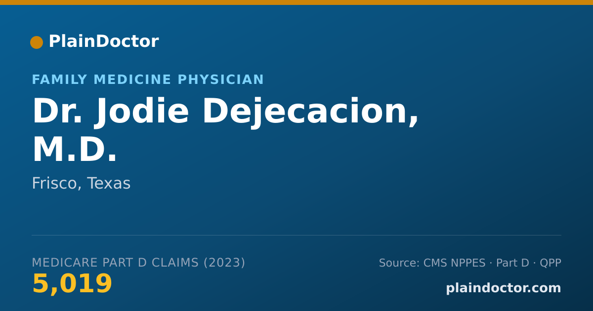 Shareable card for Jodie Dejecacion, M.D. - Family Medicine Physician, Frisco, TX