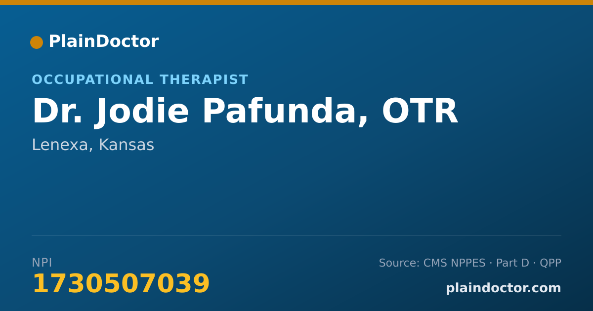 Shareable card for Jodie Pafunda, OTR - Occupational Therapist, Lenexa, KS