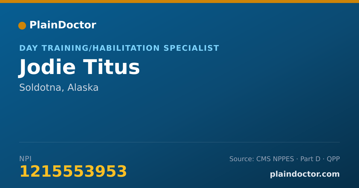 Shareable card for Jodie Titus - Day Training/Habilitation Specialist, Soldotna, AK