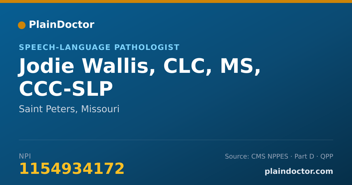 Shareable card for Jodie Wallis, CLC, MS, CCC-SLP - Lactation Consultant (Non-RN), Saint Peters, MO