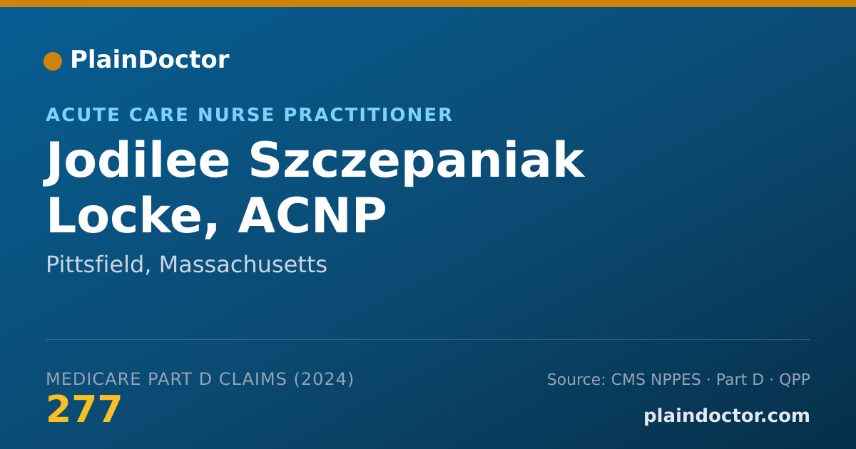 Shareable card for Jodilee Szczepaniak Locke, ACNP - Acute Care Nurse Practitioner, Pittsfield, MA
