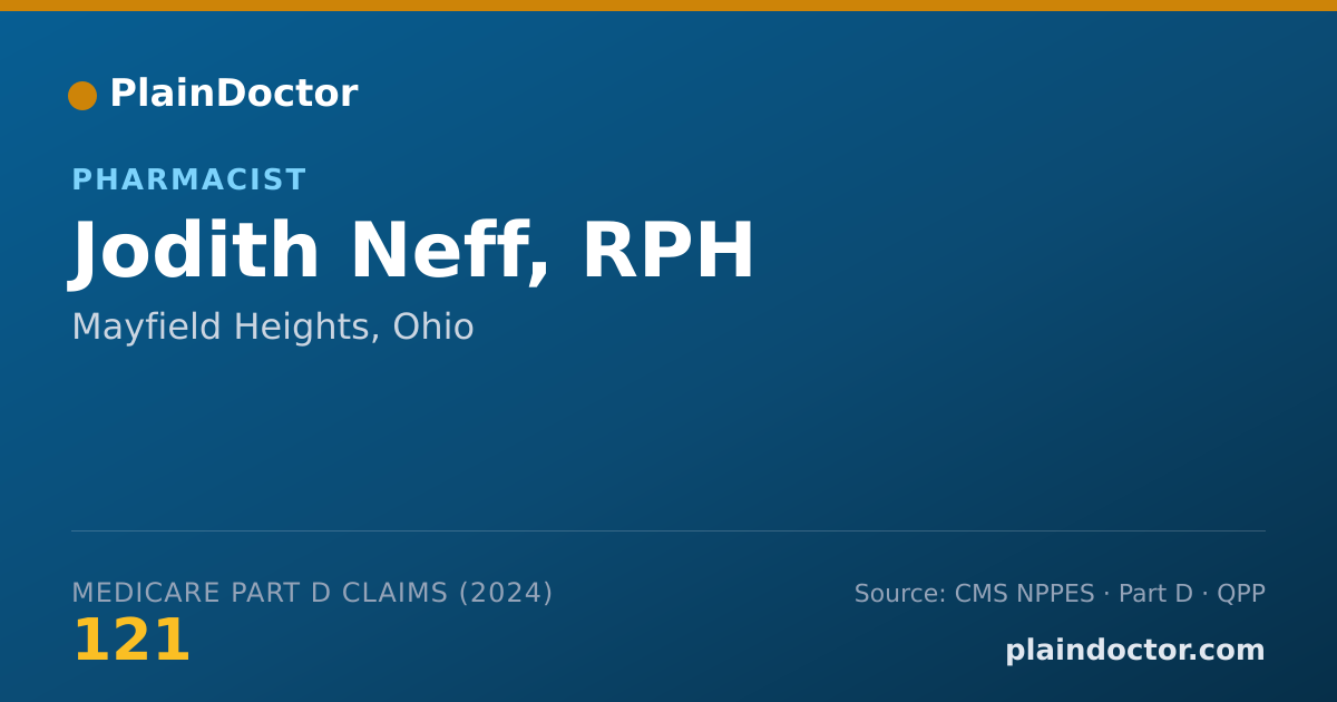 Shareable card for Jodith Neff, RPH - Pharmacist, Mayfield Heights, OH