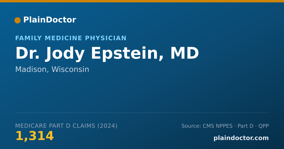 Shareable card for Jody Epstein, MD - Family Medicine Physician, Madison, WI