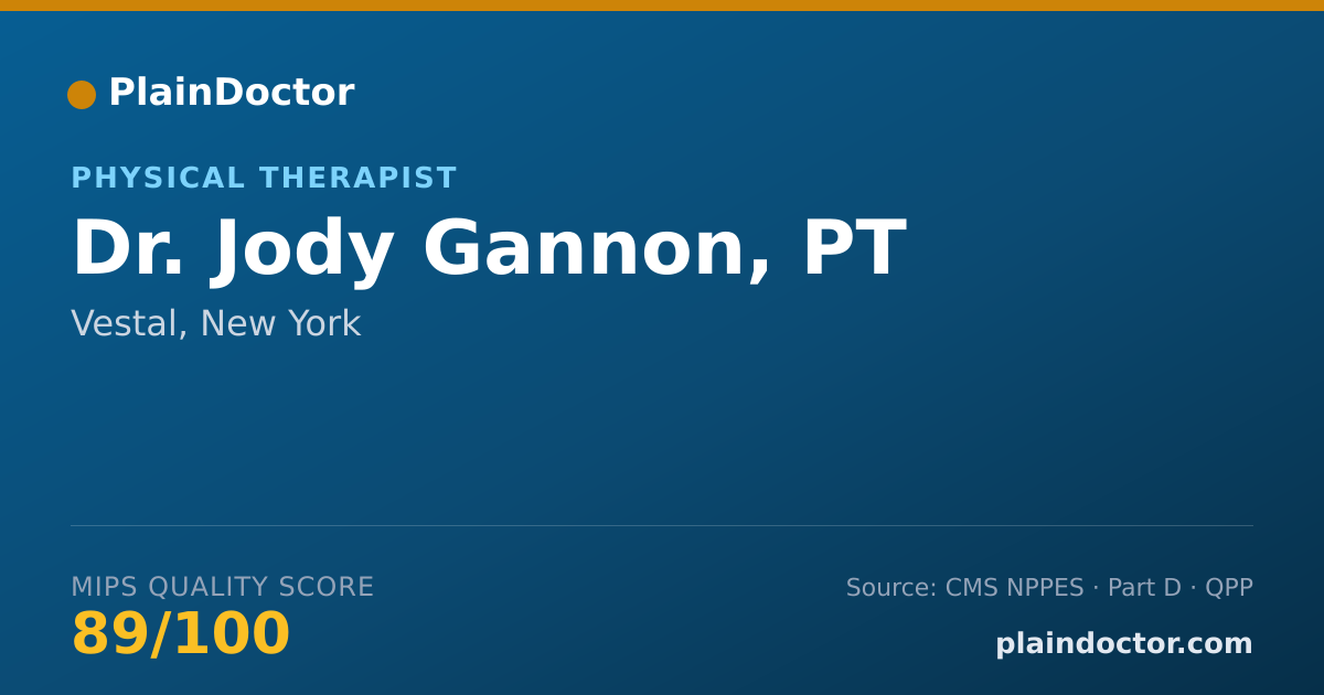Shareable card for Jody Gannon, PT - Physical Therapist, Vestal, NY