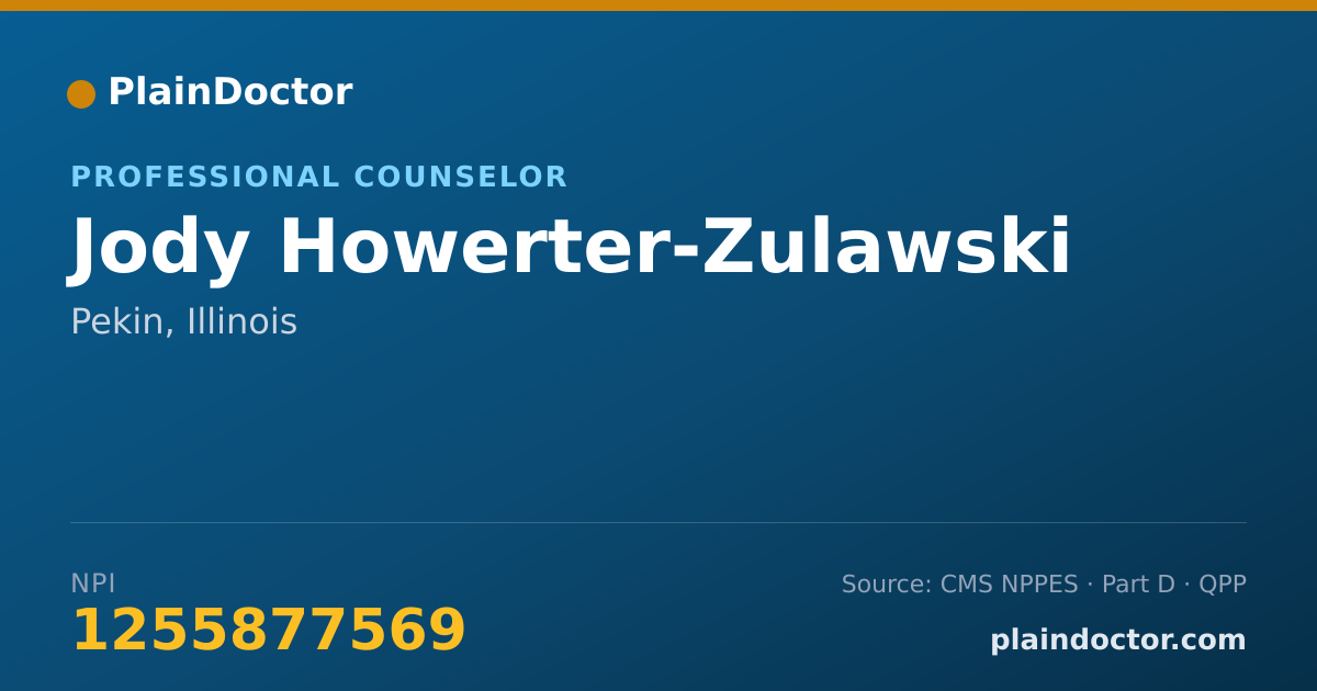 Shareable card for Jody Howerter-Zulawski - Professional Counselor, Pekin, IL