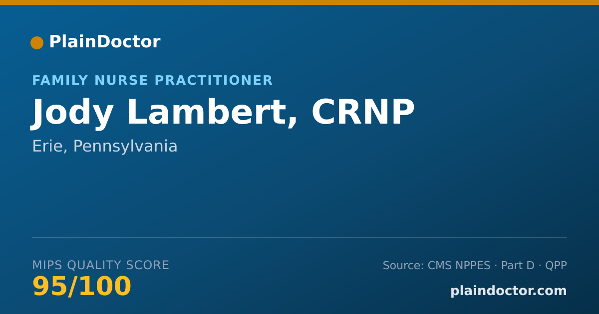 Shareable card for Jody Lambert, CRNP - Family Nurse Practitioner, Erie, PA