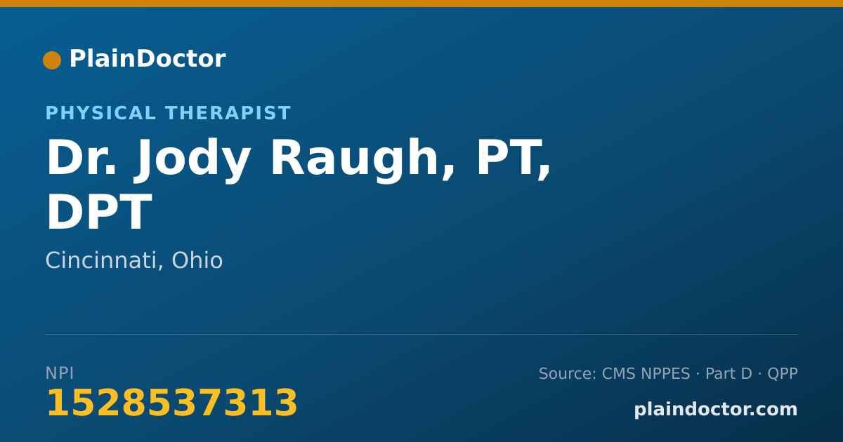 Shareable card for Jody Raugh, PT, DPT - Physical Therapist, Cincinnati, OH
