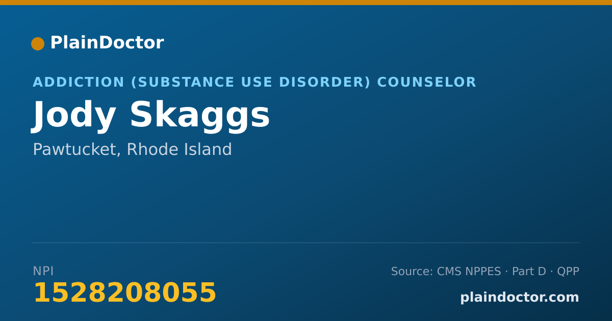 Shareable card for Jody Skaggs - Addiction (Substance Use Disorder) Counselor, Pawtucket, RI