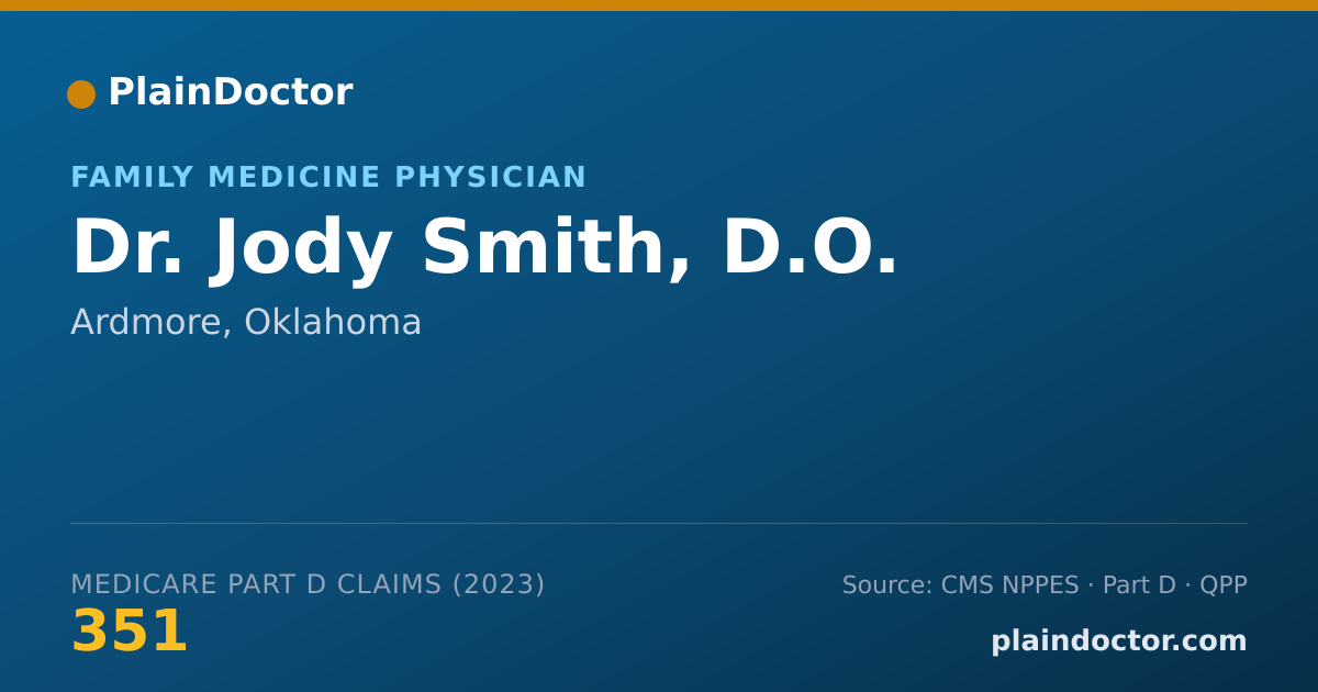 Shareable card for Jody Smith, D.O. - Family Medicine Physician, Ardmore, OK