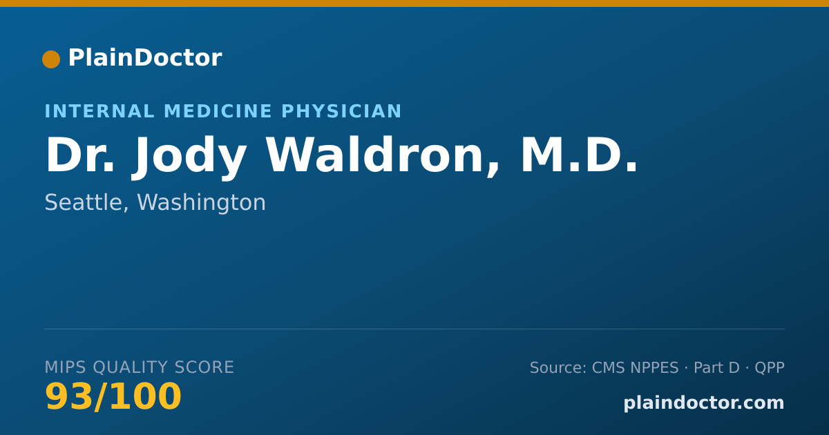 Shareable card for Jody Waldron, M.D. - Internal Medicine Physician, Seattle, WA