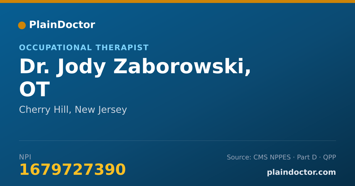Shareable card for Jody Zaborowski, OT - Occupational Therapist, Cherry Hill, NJ