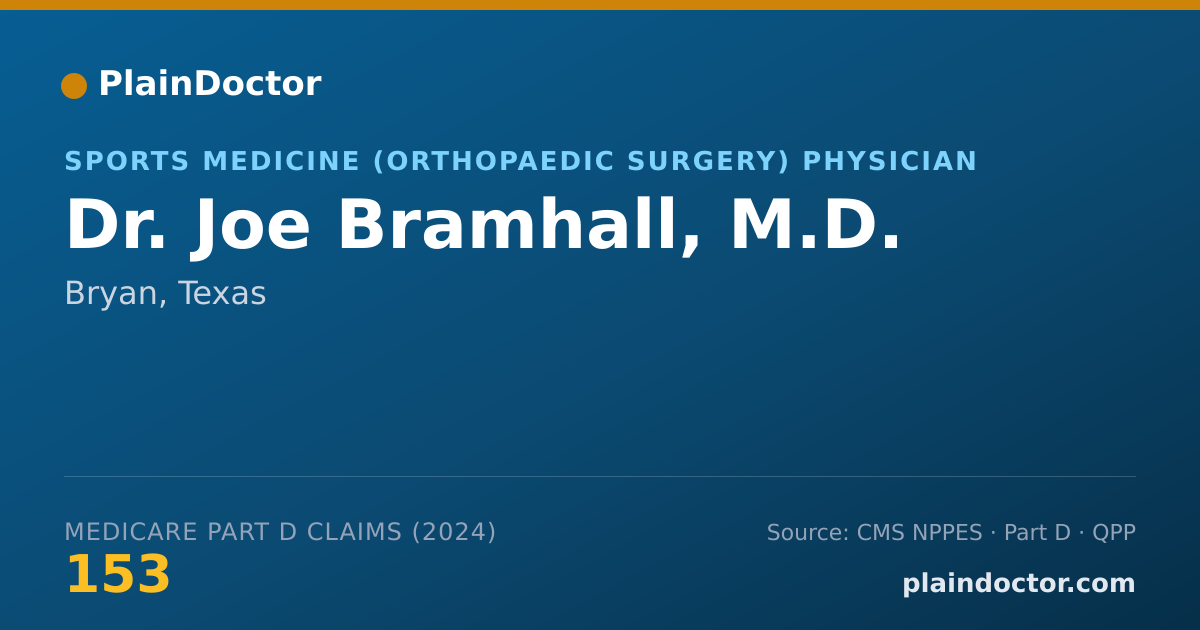Shareable card for Joe Bramhall, M.D. - Sports Medicine (Orthopaedic Surgery) Physician, Bryan, TX