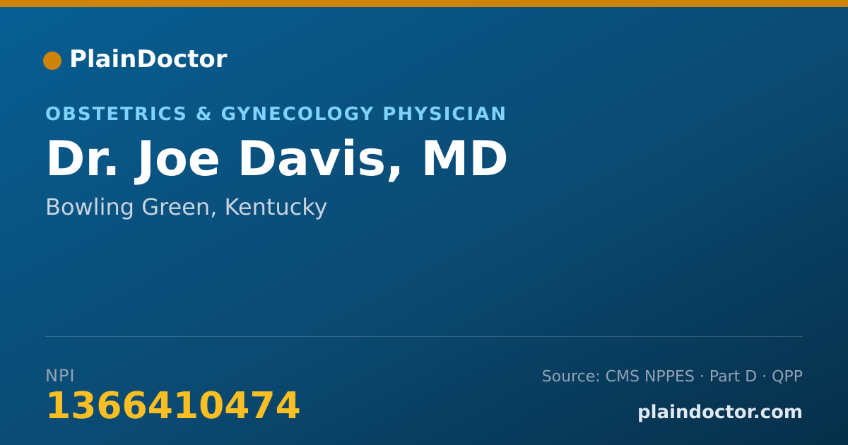 Shareable card for Joe Davis, MD - Obstetrics & Gynecology Physician, Bowling Green, KY