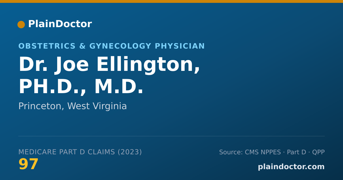 Shareable card for Joe Ellington, PH.D., M.D. - Obstetrics & Gynecology Physician, Princeton, WV