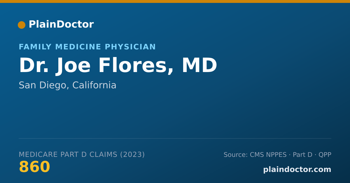 Shareable card for Joe Flores, MD - Family Medicine Physician, San Diego, CA