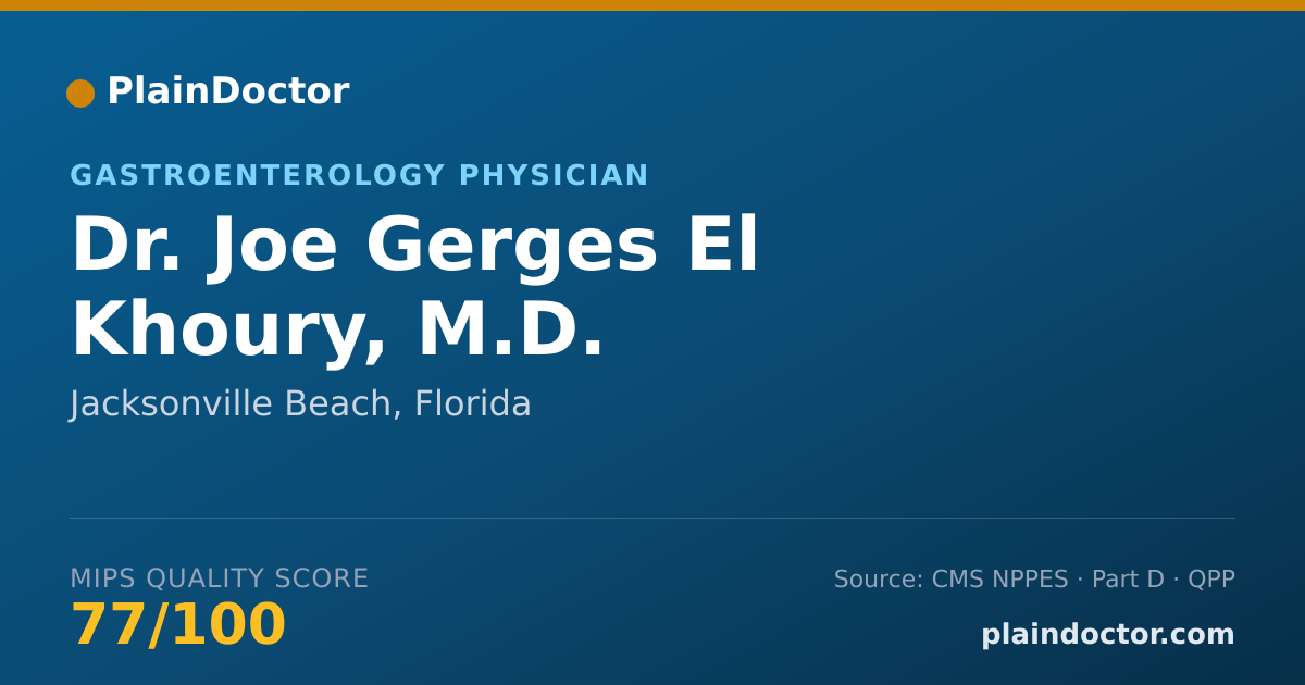Shareable card for Joe Gerges El Khoury, M.D. - Gastroenterology Physician, Jacksonville Beach, FL