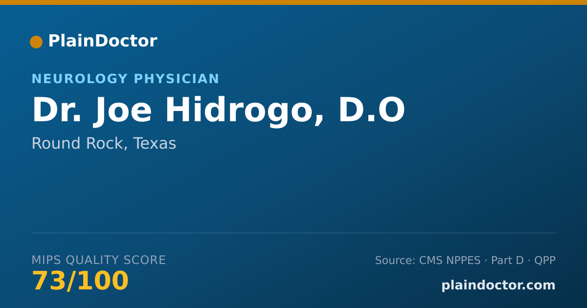 Shareable card for Joe Hidrogo, D.O - Neurology Physician, Round Rock, TX