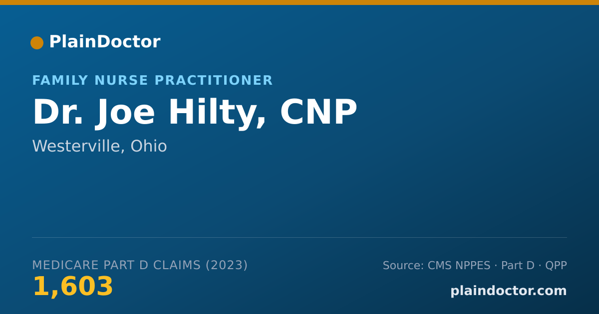 Shareable card for Joe Hilty, CNP - Family Nurse Practitioner, Westerville, OH
