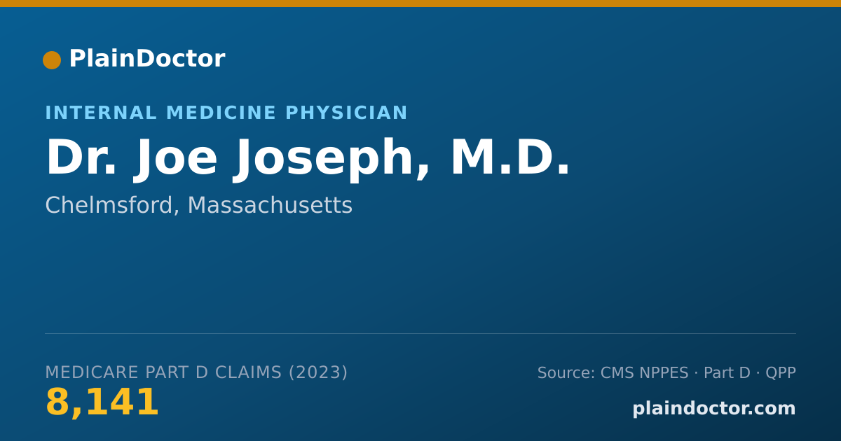 Shareable card for Joe Joseph, M.D. - Internal Medicine Physician, Chelmsford, MA