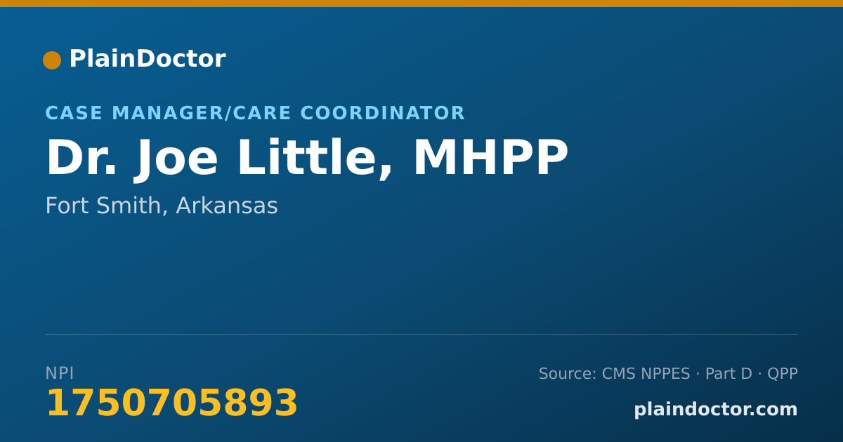 Shareable card for Joe Little, MHPP - Case Manager/Care Coordinator, Fort Smith, AR