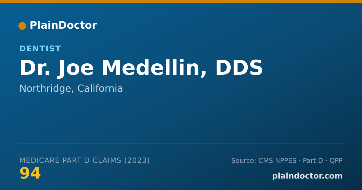 Shareable card for Joe Medellin, DDS - Dentist, Northridge, CA