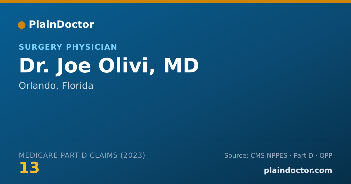 Shareable card for Joe Olivi, MD - Surgery Physician, Orlando, FL