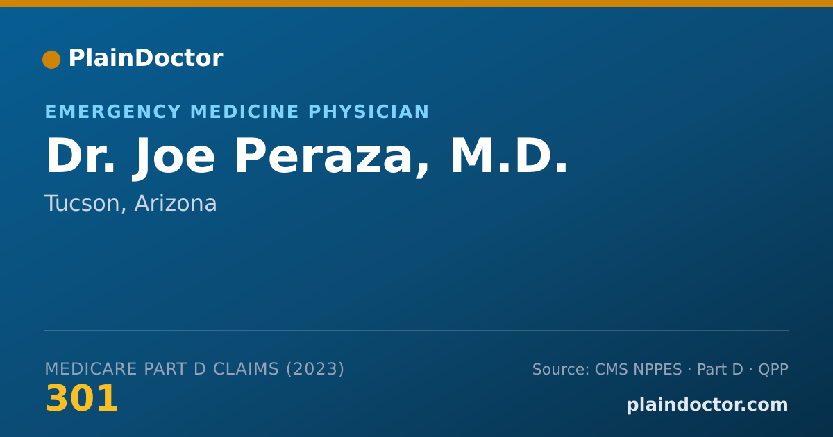 Shareable card for Joe Peraza, M.D. - Emergency Medicine Physician, Tucson, AZ