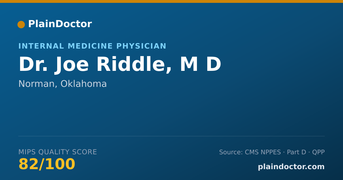 Shareable card for Joe Riddle, M D - Internal Medicine Physician, Norman, OK