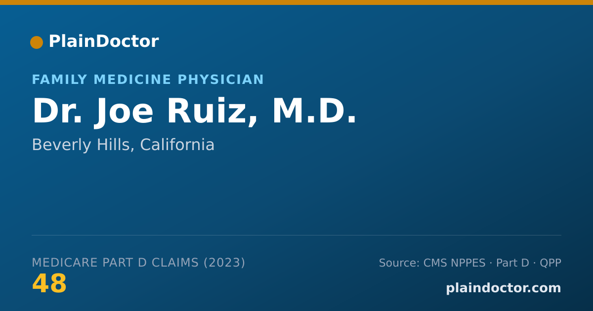 Shareable card for Joe Ruiz, M.D. - Family Medicine Physician, Beverly Hills, CA