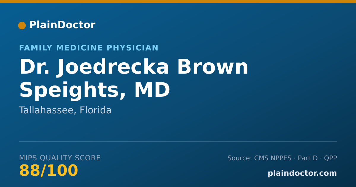 Shareable card for Joedrecka Brown Speights, MD - Family Medicine Physician, Tallahassee, FL