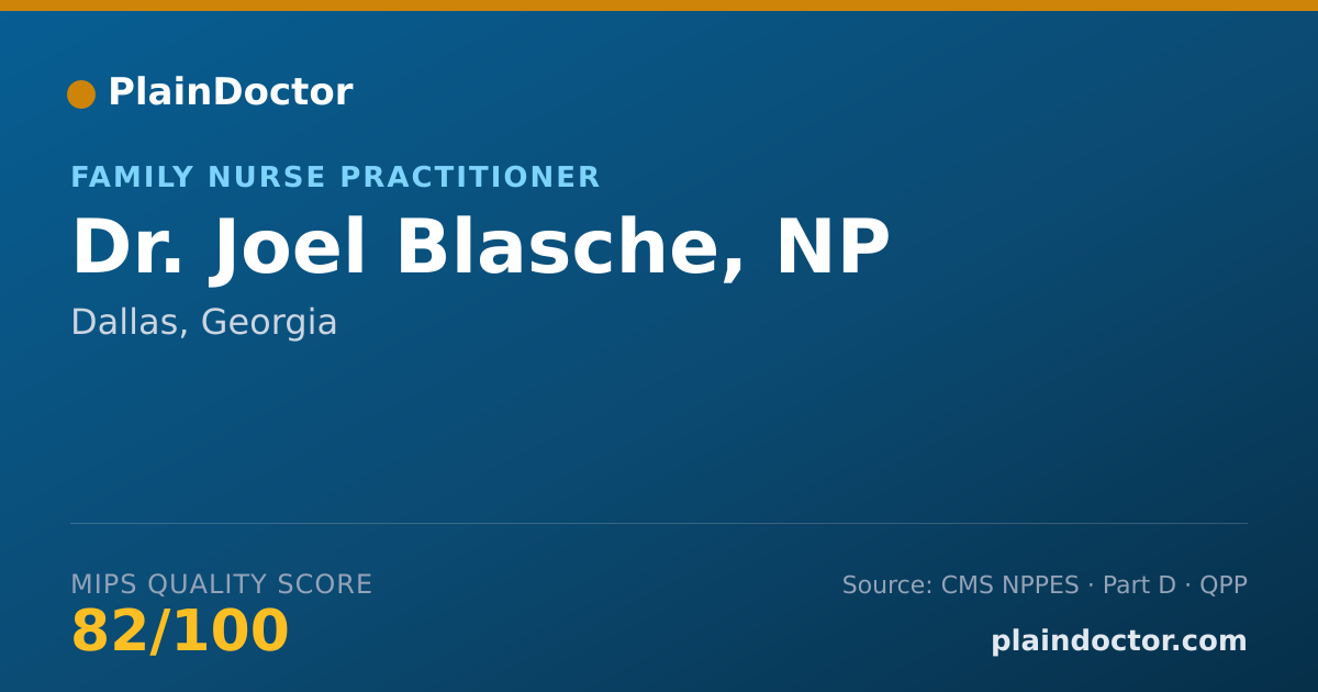 Shareable card for Joel Blasche, NP - Family Nurse Practitioner, Dallas, GA