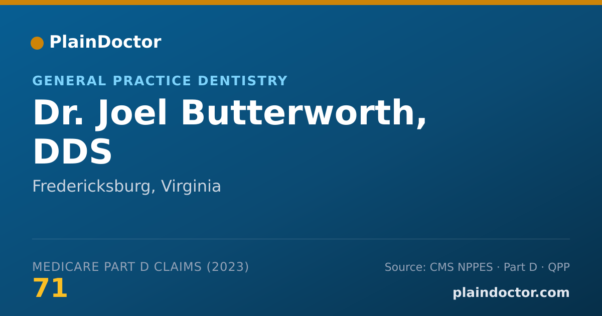 Shareable card for Joel Butterworth, DDS - General Practice Dentistry, Fredericksburg, VA