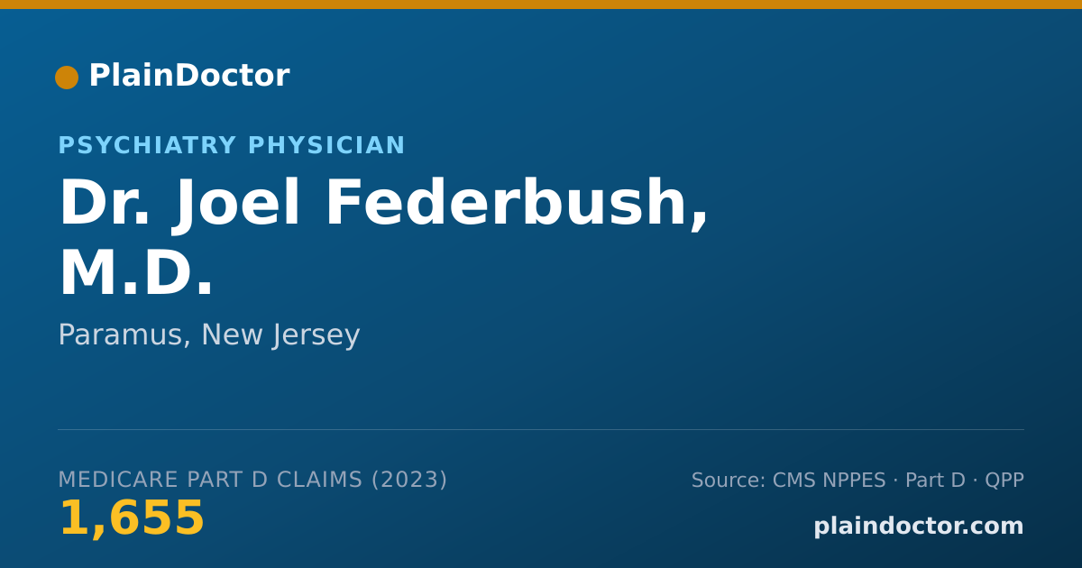 Shareable card for Joel Federbush, M.D. - Psychiatry Physician, Paramus, NJ