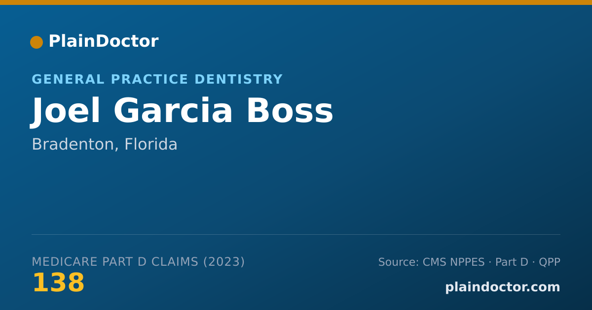 Shareable card for Joel Garcia Boss - General Practice Dentistry, Bradenton, FL