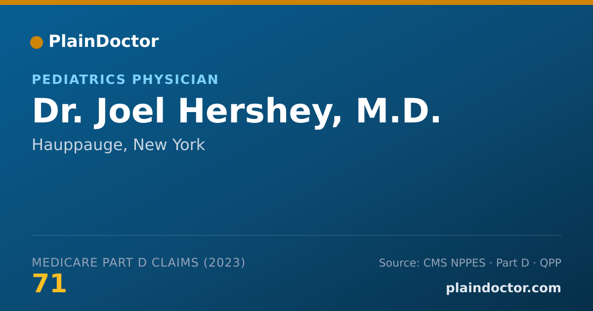 Shareable card for Joel Hershey, M.D. - Pediatrics Physician, Hauppauge, NY