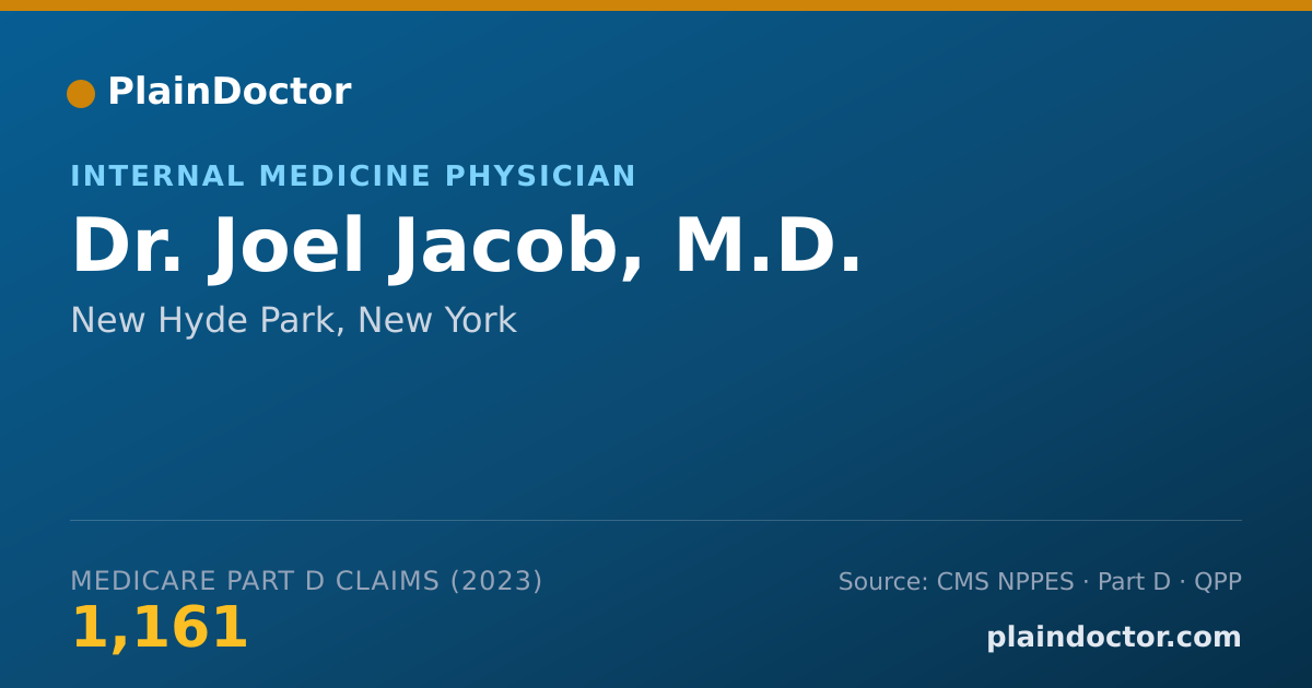 Shareable card for Joel Jacob, M.D. - Internal Medicine Physician, New Hyde Park, NY