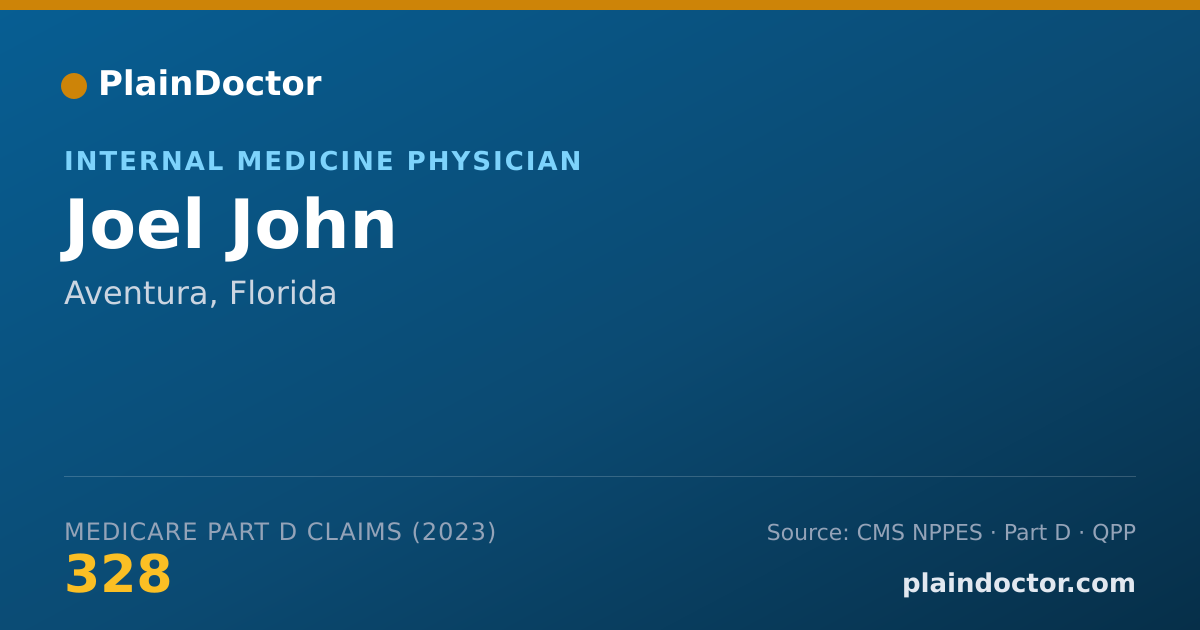 Shareable card for Joel John - Internal Medicine Physician, Aventura, FL