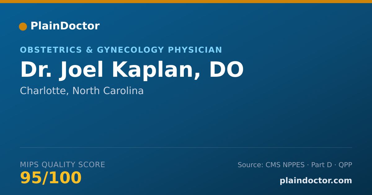 Shareable card for Joel Kaplan, DO - Obstetrics & Gynecology Physician, Charlotte, NC