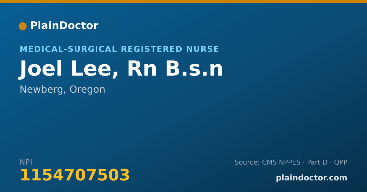 Shareable card for Joel Lee, Rn B.s.n - Medical-Surgical Registered Nurse, Newberg, OR