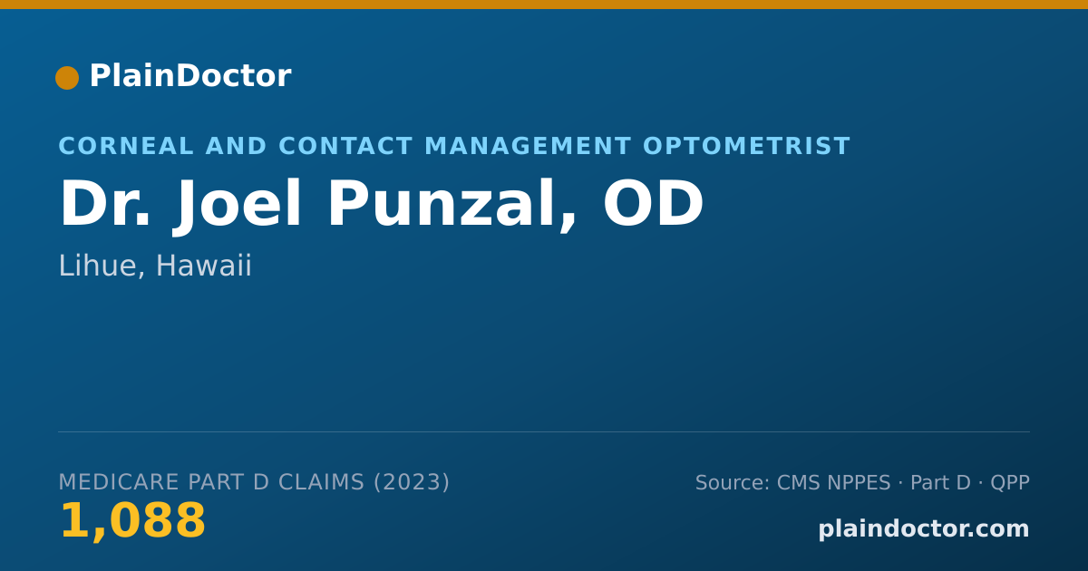 Shareable card for Joel Punzal, OD - Corneal and Contact Management Optometrist, Lihue, HI