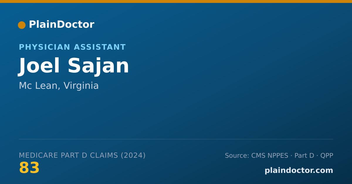 Shareable card for Joel Sajan - Physician Assistant, Mc Lean, VA
