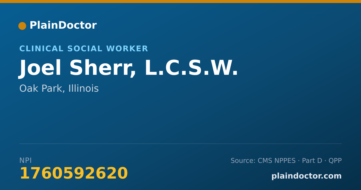 Shareable card for Joel Sherr, L.C.S.W. - Clinical Social Worker, Oak Park, IL
