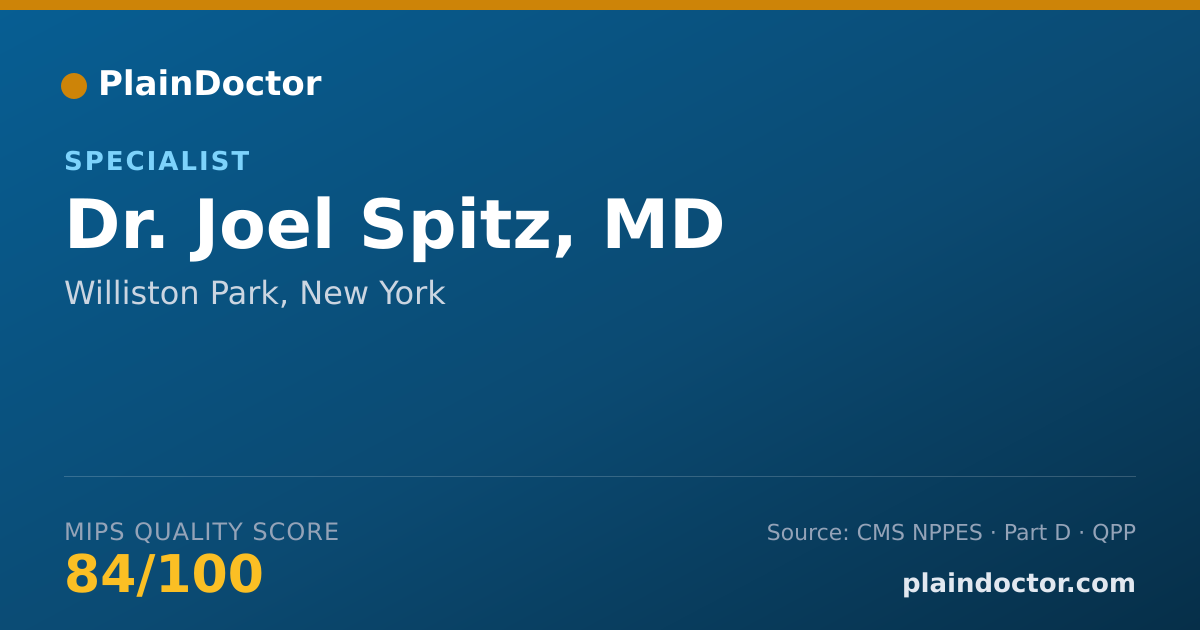 Shareable card for Joel Spitz, MD - Specialist, Williston Park, NY